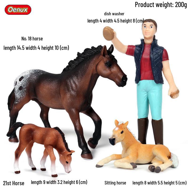 Animal Model Ranch Set: Chicken, Dog, Cow, Sheep, Horse Miniature Toy Scene