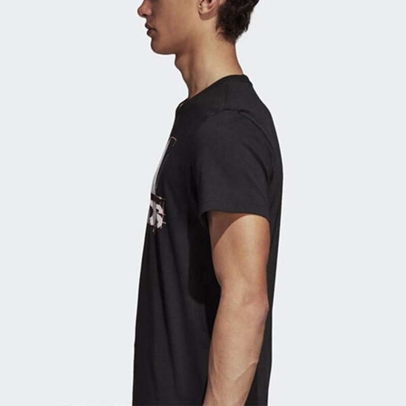 Adidas Big Logo Casual Sports Short Sleeve T-Shirt Men Tops Grey DI0291