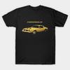 Men Black Print T-shirt 1976 Firebird Formula No-Cut Transfer Paper Print Cotton Tshirt