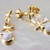 Altesse [F7184] - Handcrafted Gold-plated Earrings 'Papillon Lumière' Opalescent Purple - 25x10 Mm