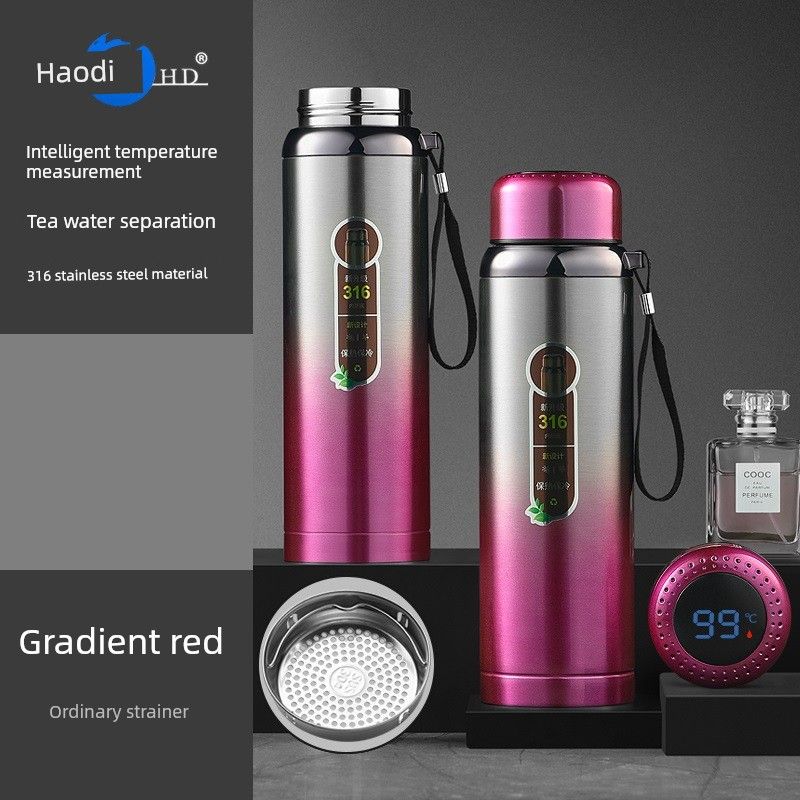 Large Capacity Vacuum Cup 316 Double-Layer Stainless Steel Men's Water Cup Female Student Portable Convenient Cold Insulation Iced Water Kettle Car