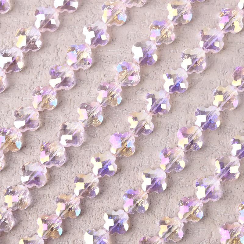 Electroplated Four-Leaf Clover Sherpa Beaded Jewelry Accessories for DIY Necklaces