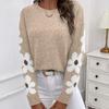 Suéteres de cuello redondo de manga larga con estampado de flores y estampado informal de moda para mujer para otoño e invierno