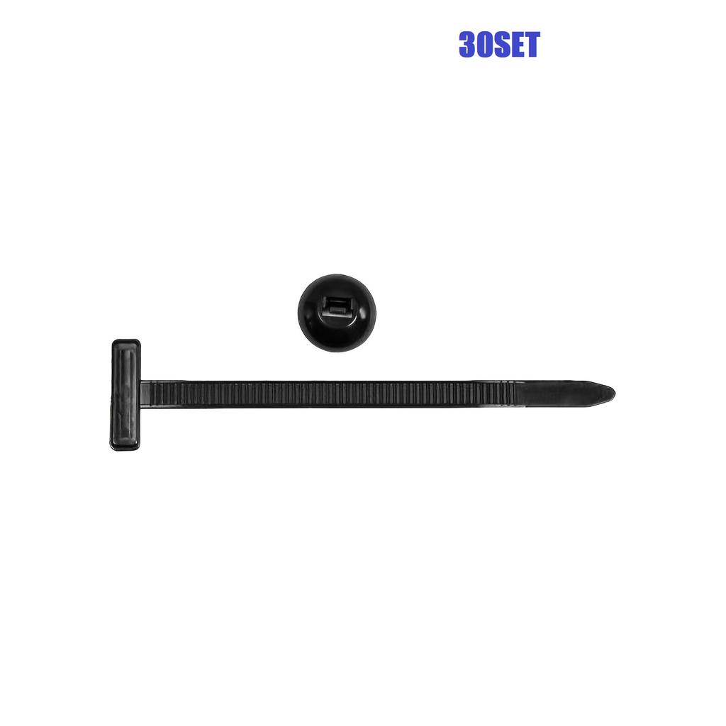 5/30/150SET Self-Locking Cable Tie Clip Heart-shaped Pin Black Universal Fastening Cable Tie