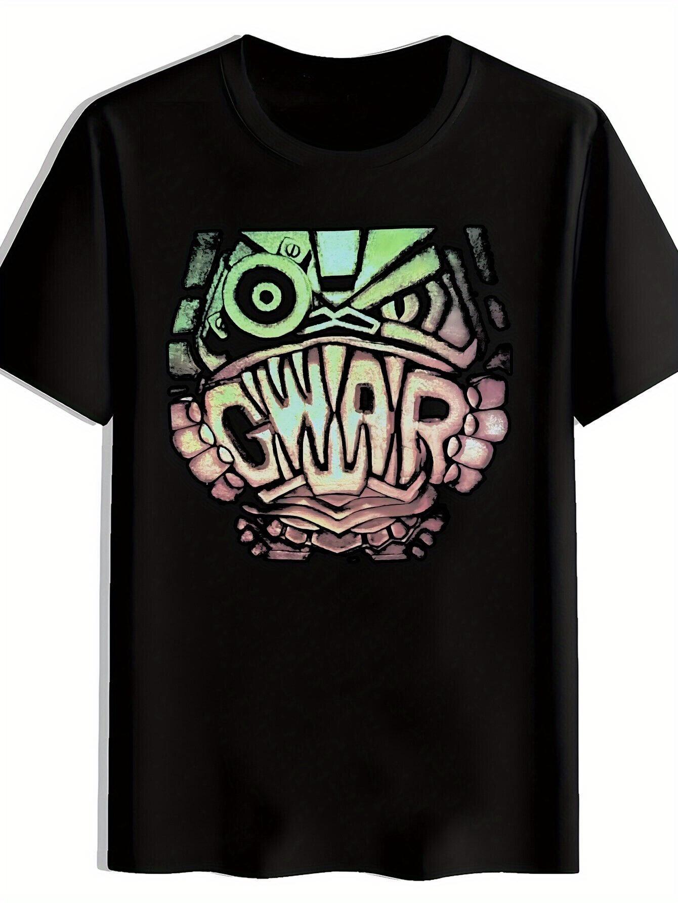 Graphic Rock Band T-shirt - Black Crew Neck Short Sleeve L