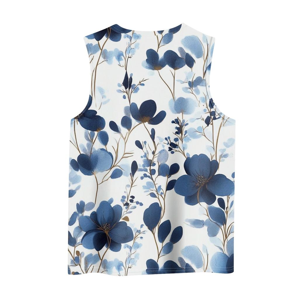 Women's Casual Tunic Tops To Wear With Leggings Sleeveless Summer Prints Shirts Tanks Blouses