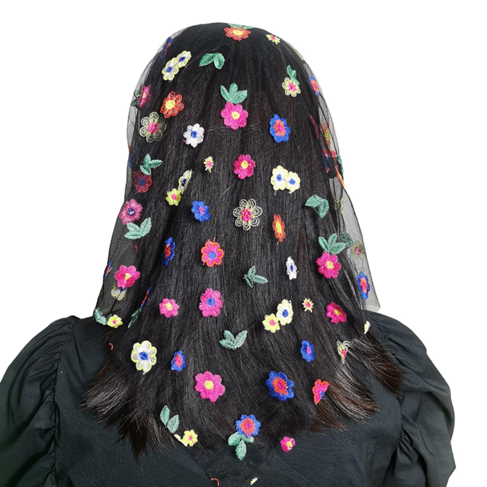 

Мантилья Кружевная вуаль для церкви для невест Цветочная католическая вуаль Головной убор Свадебный головной убор Латинский платок Головной убор 4