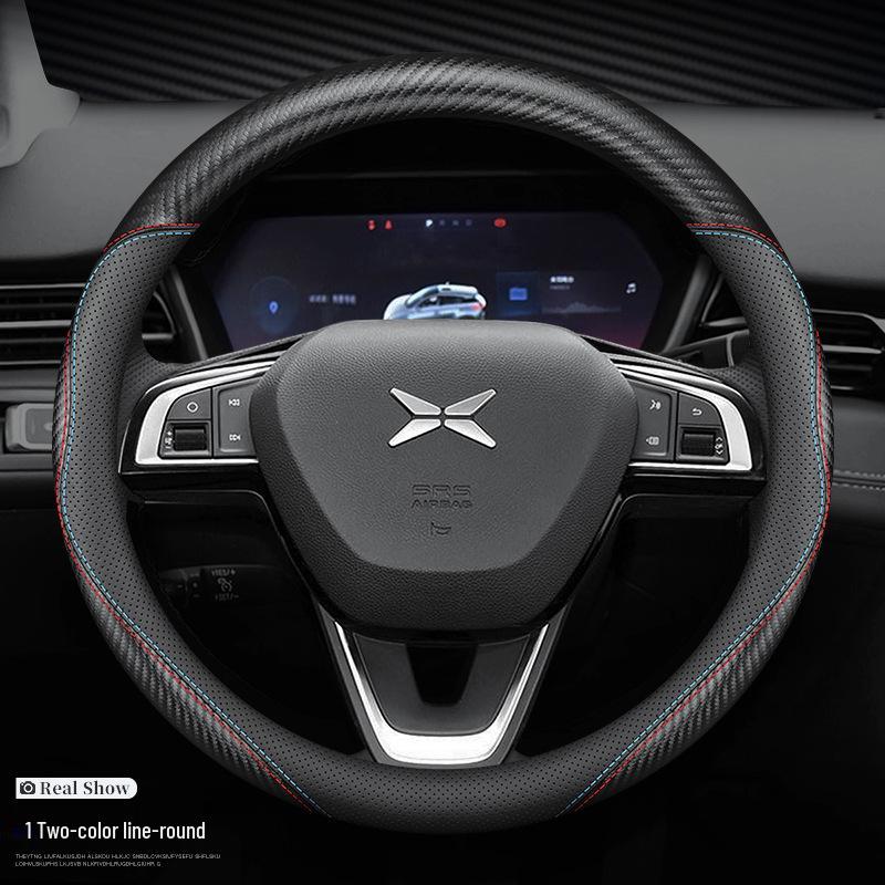Xpeng Car Genuine Leather Steering Wheel Cover for P7, P5, G3, G9 - Ultra-thin, Four Seasons