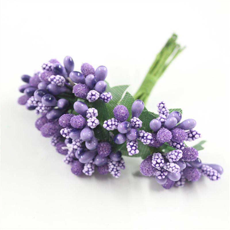 Mini Artificial Stamen Bud Bouquet Leaf Flower for Home Garden Wedding Car Corsage Decoration Box Crafts Supplies.