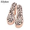 Eilyken PVC Transparent Peep Toe Leopard Grain Platform Wedges Slippers Sandals Women High Heels Female Shoes