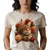 Majestic Maine Coon Cat Shirt | Vintage Floral Botanical Art Tee