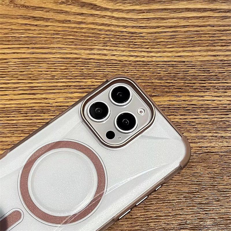 Luxurious Titanium Color Magnetic Phone Case For Iphone 16 Plus 16 15 14 13 Pro Max Premium Anti-drop and Anti-Collision Phone Case