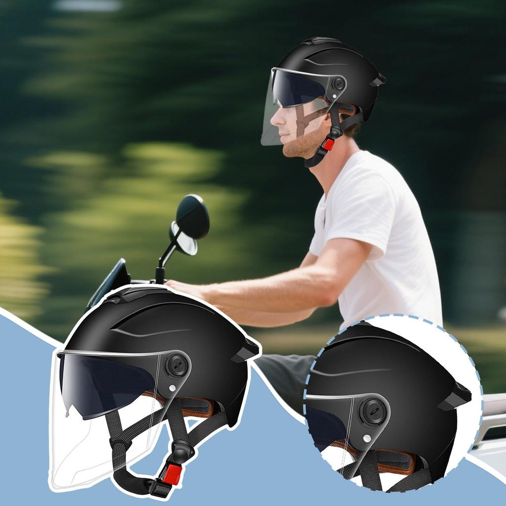 Helmet for Motorcycle Open Face Motorcycle Helmet Double Visor Headgear Protective Gear for Street Racing Motocross Scooter