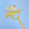 Acrylic Gold Mirror Happy Birthday Cake Toppers Reusable Cake Decorations for Birthday Party Supplies