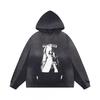 2025 Unisex Oversized Hooded Sweatshirt With Vintage Character Print Loose Fit Streetwear Casual Top