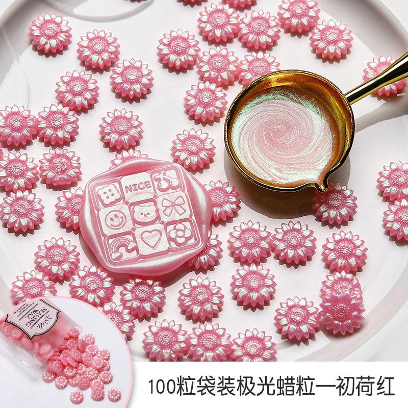 100Pcs/bag Sunflower Enamel Wax Particles Translucent Color DIY Invitation Envelope Seal Full Set of Wax Making Materials
