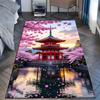 Cherry Blossoms, Red Tower Carpet for Living Room Bedroom Sofa Home Decor Rus Non-slip Floor Mat Luxury Gift Multiple Sizes