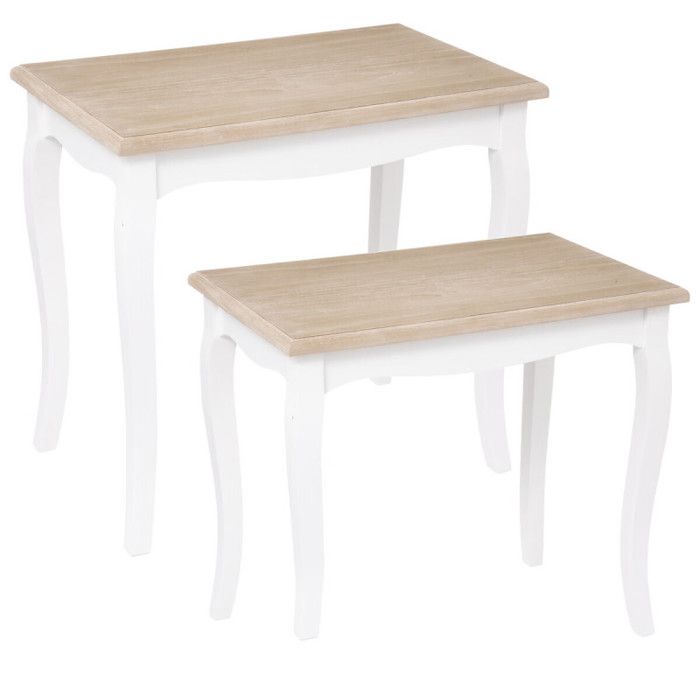 Lot de 2 tables Gigognes "Chrysta" Atmosphera - Blanc