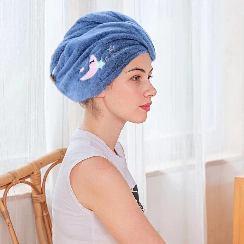 1pc Quickly Dry Hair Hat Super Absorbent Soft Bathroom Women Head Towels Girls Cute Hair Towel Hair Dry Wrap Bonnets for Daily Use