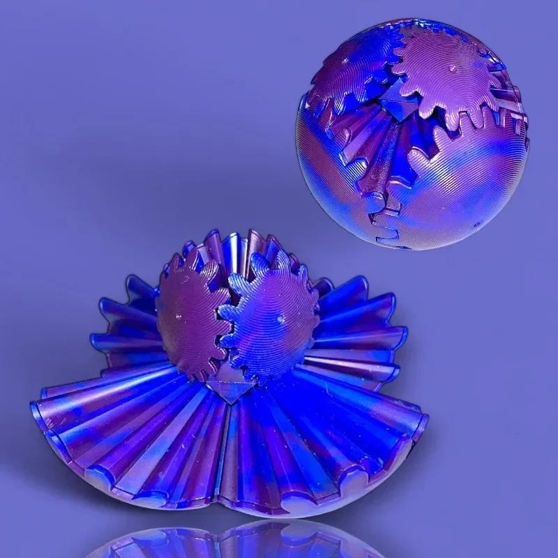 3D Printed Gear Ball Fidget Toys Spin Ball Or Cube Stress Relief Desk Toy Anxiety Relax Activity For Adults Kids Gifts