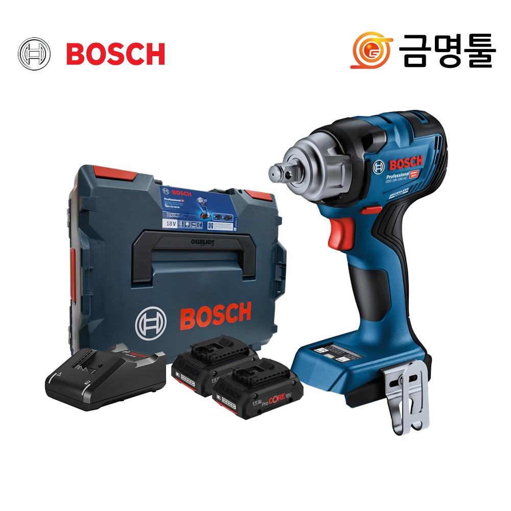 

Аккумуляторный ударный гайковерт Bosch GDS18V 330HC 18 В 4,0 Ач, 2 шт., 1 2-дюймовый двигатель BL, 3 скорости управления