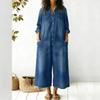 2026 Spring Women's Fashion European & American Single-Breasted Shirt Dress Jumpsuit