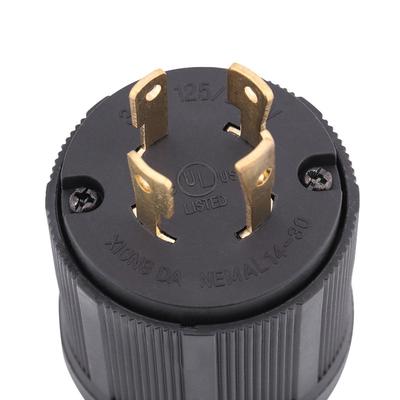 Stecker 30A 125V - 250V 4-polig Anti-Lockerung Generatorstecker L14 - 30P zum Anschluss an einen Generator