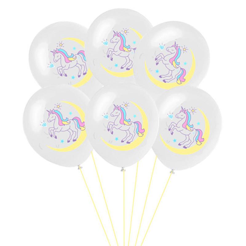 10pcs/lot Cartoon Unicorn Pink And Gray Latex Balloons With Sequin Balloons For Birthday Party Decorations
