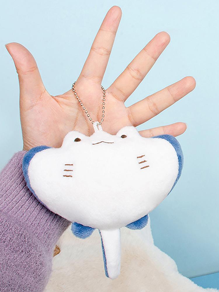 1PCS Cartoon Marine Animal Devil Rays Doll Plush Toy Ornament Stuffed Animal Manta Ray Plush Keychain Pendant Kids Girls Gifts