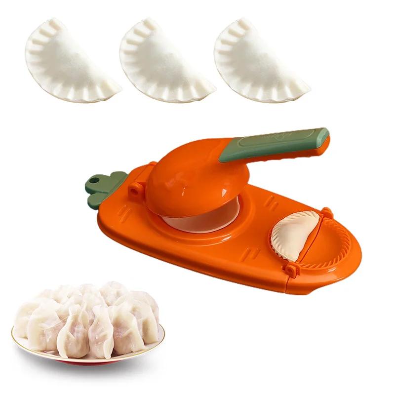 

2-in-1 Efficient Dumpling Maker Machine Wrapper Mold Dough Pressing Tool Kitchen Utensil Baking Accessory DIY Dumpling Skin Arti оранжевый