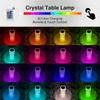 Lâmpada de mesa de cristal led rosa luz projetor 3/16 cores toque ajustável romântico diamante atmosfera luz usb toque luz da noite
