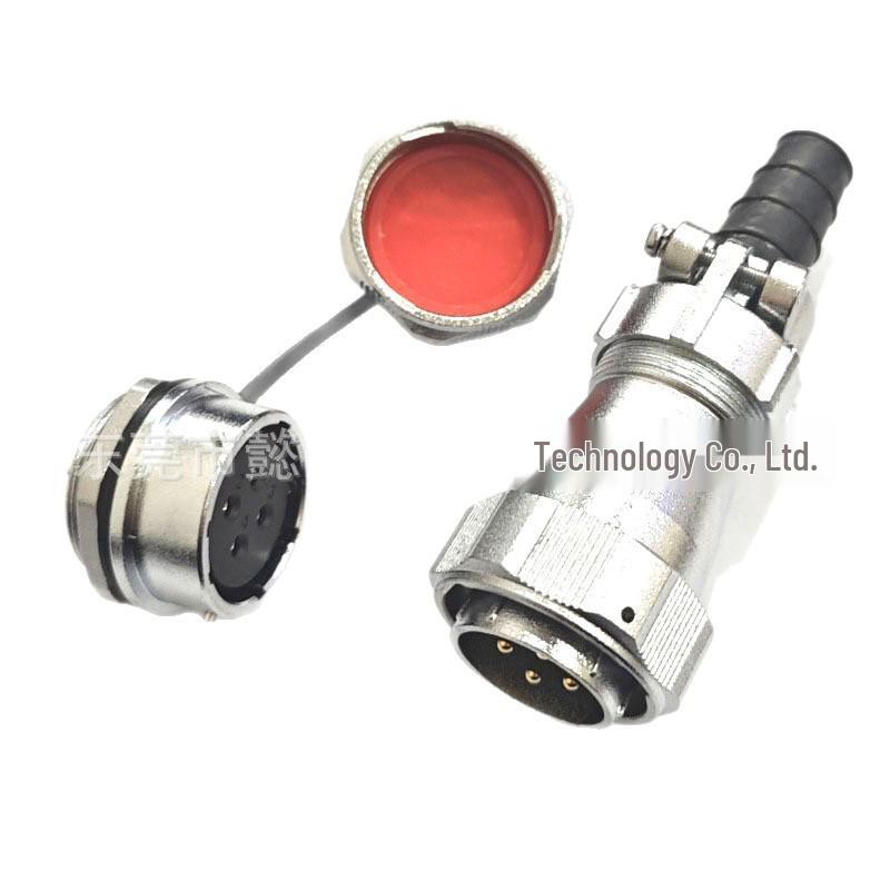 WY24 Waterproof Aviation Plug Round Flange Socket J234579810 Pin 19-Core Industrial Connector