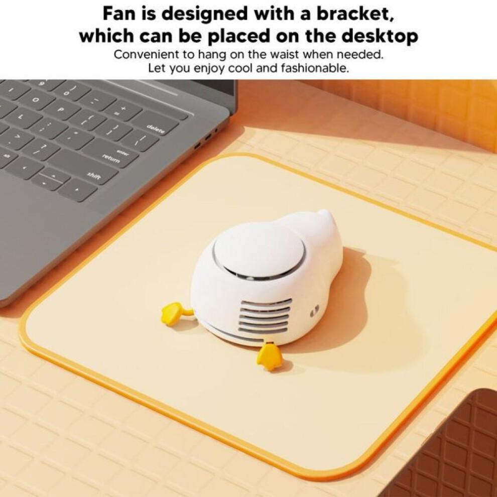 Hanging Neck Fan with Adjustable Strap, Cute Cartoon Duck Shape, Fan Holder, DIY Accessories less
