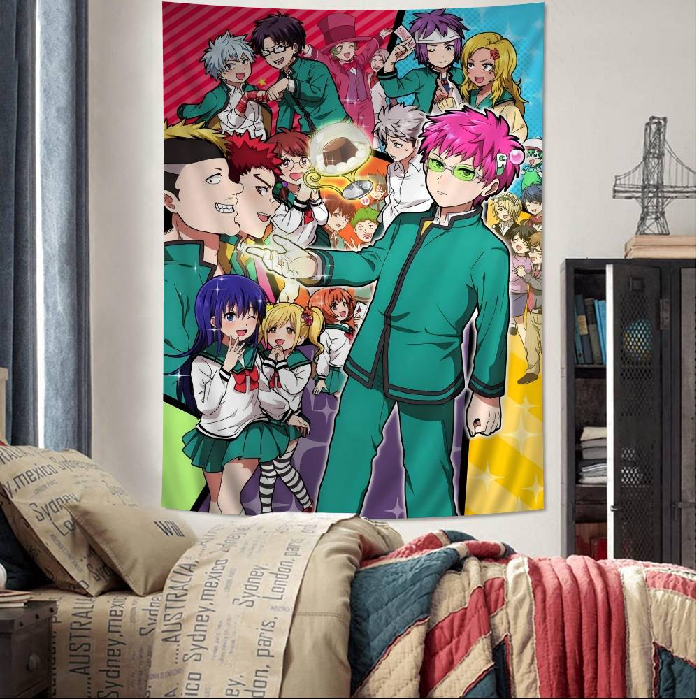 Manga The Disaster Of Nanxiong Saiki K Printed Large Wall Tapestry Art Science Fiction Room Home Decor Decor Blanket