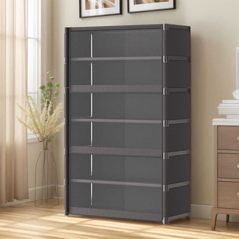 7 Tiers Shoe Rack Organizer with Lid Storage Organizer with Clear Flip Door Shoe Storage Shelf Cabinet for Bags Books Clothes To