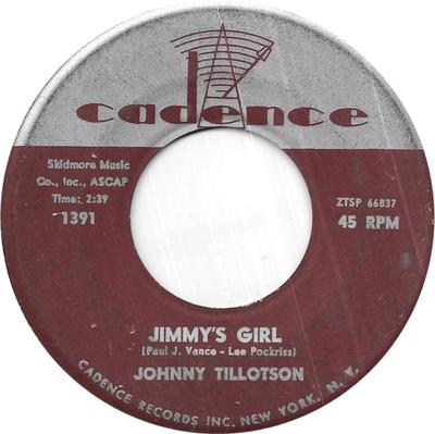 7inch Record JOHNNY TILLOTSON - Jimmy's Girl ZTSP66838 Cadence 1960 US Pop Used