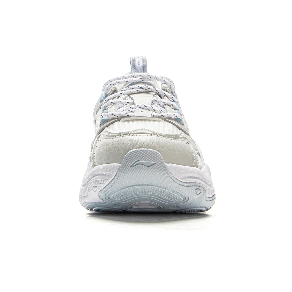 Li Ning Honey Universalūs Retro Madingi Dad Batai Storu Padu Moteriški Sportbačiai Šviesiai Pilki Standartiniai Balti AGCV276-1