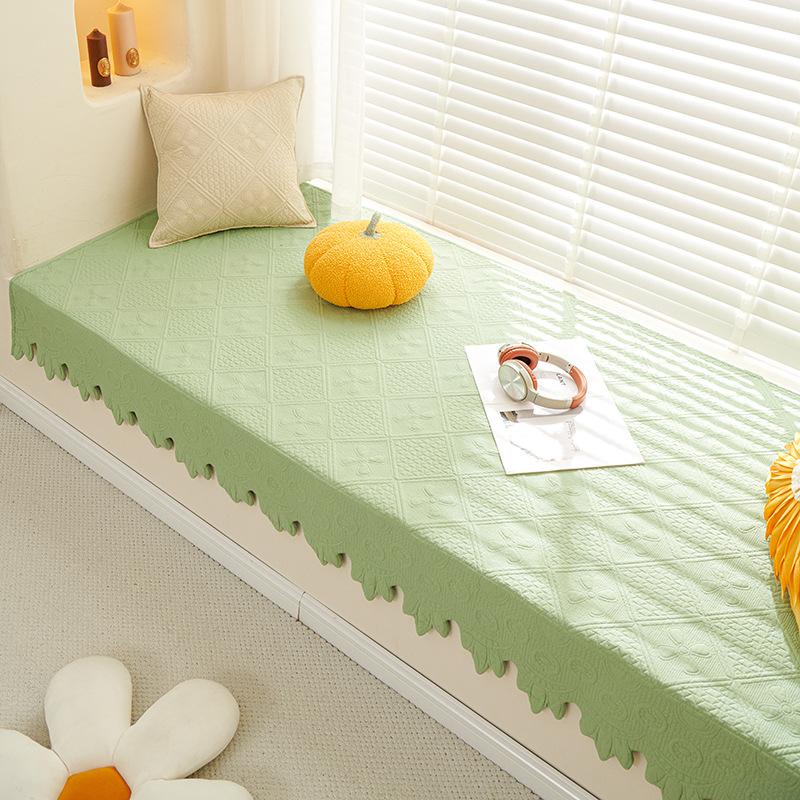 French Retro Pure Cotton Fabric Bay Window Mat Bedroom Balcony Window Sill Card Seat Non-Slip Mat Tatami Mat Sofa Cushion