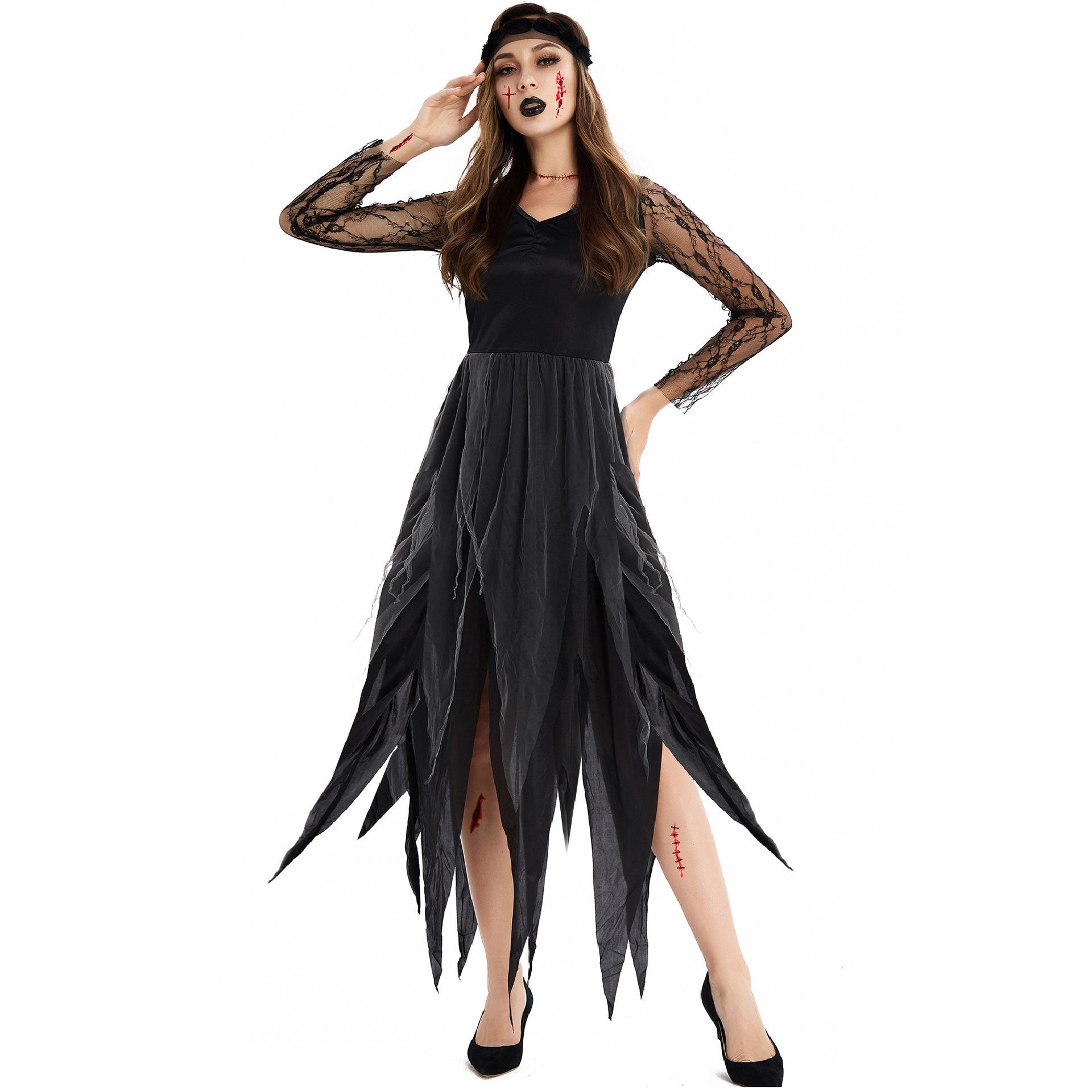 

M-XXL новый костюм на Хэллоуин, зомби вампир невеста костюм невесты призрак одежда M