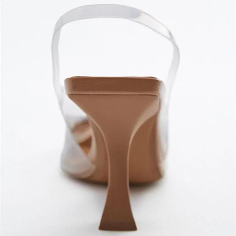 New Style Fashion Women's High Heel Sandals Women's Pointed Thin Heels Banquet Simple High Heels Sandals Women Zapatos Mujer