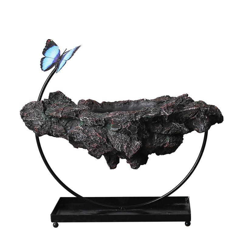 Wrought Iron Hanging Ornament Iron Chain Suspended Flower Pot Living Room Decoration Wenzhu Succulent Moss Landscaping Pot