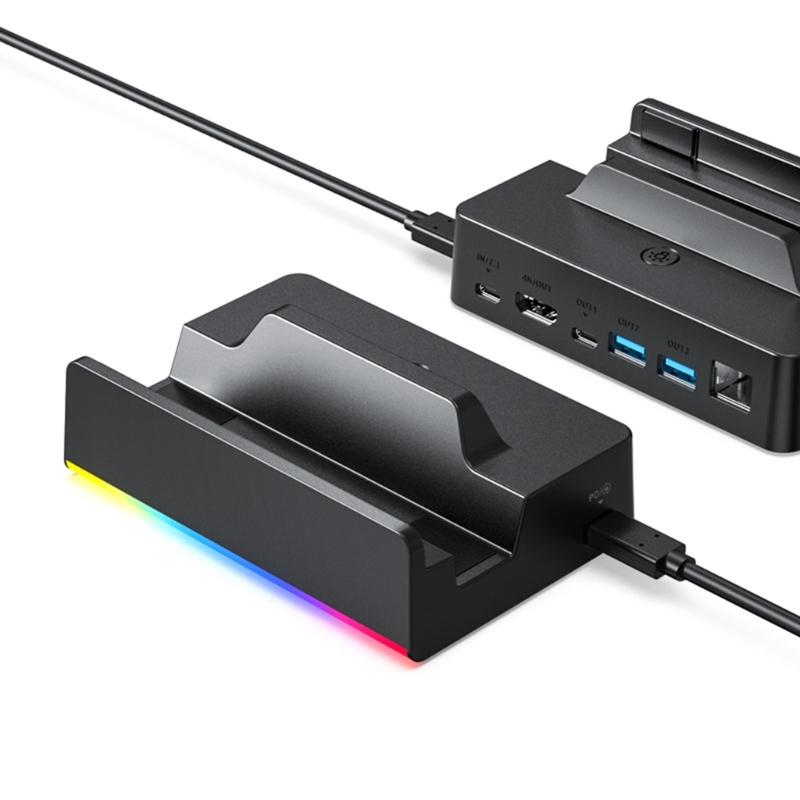 Game Hubs Docking Station Support 4K@120Hz USB 3.2 Multiple Port and Fast Charging for ROG X Game Console