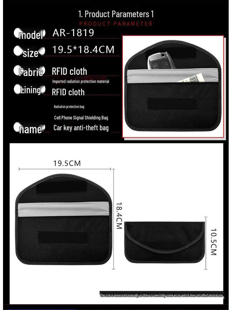 Mobile & Key Signal Shielding Bag - Anti-Radiation, RFID Blocking, Card Holder
