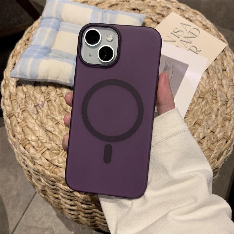Luxury Phone Case For 15 14 13 12 16Pro Max For Magsafe Magnetic Wireless Charging Animation Shockproof Bumper Cover Matte Case
