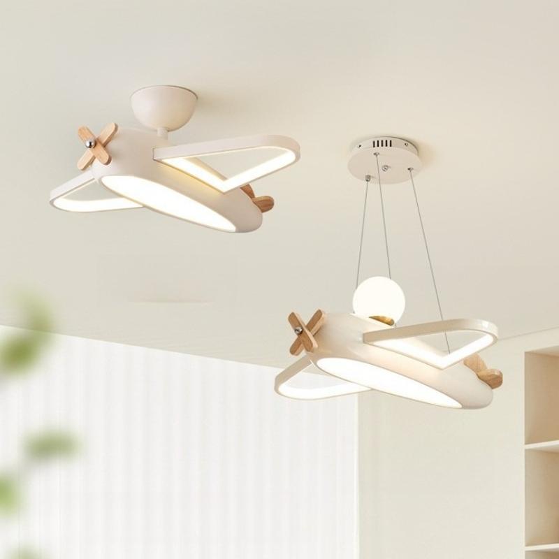Children's room LED ceiling chandelier dimmable cartoon airplane ceiling light Nursery room decoration spherical hanging lamp