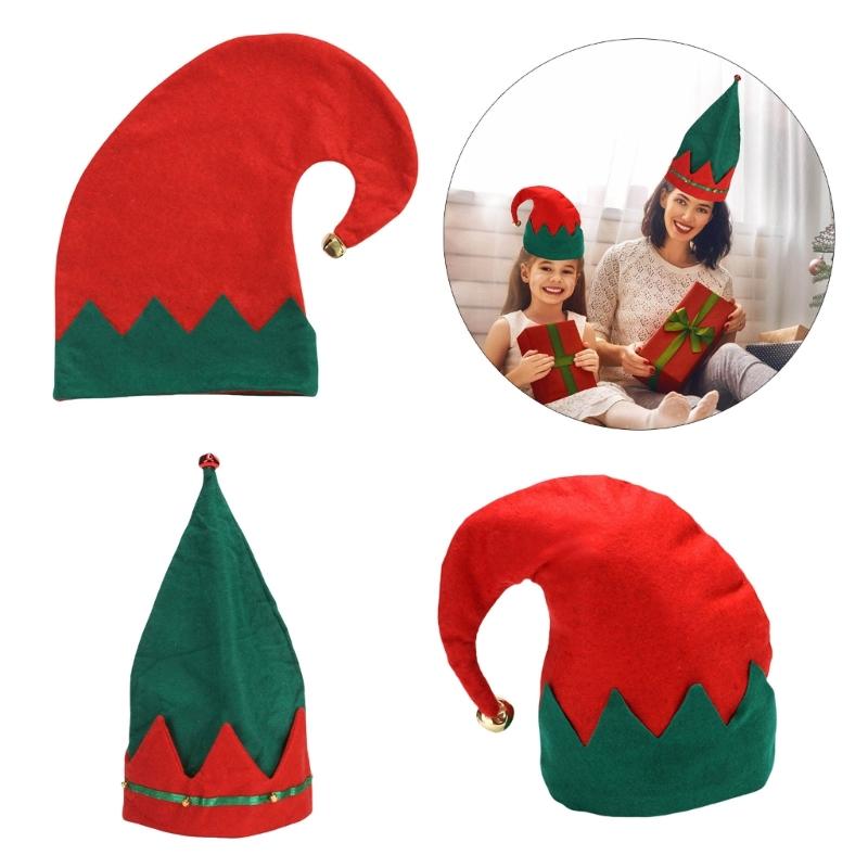 Fröhliche Elfenmütze mit Glöckchen Unisex Beanies Mütze Slouch Weihnachten Kopfbedeckung Baggy Mütze Slouch Beanies Schelmischer Elf