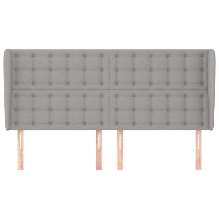 VidaXL Headboard with Ears Light Grey 163x23x118-128 Cm Fabric3118396