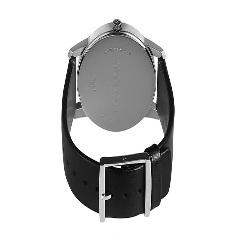 CALVIN KLEIN quartz watch quartz movement leather strap bla dial men's watch 30 meters waterproof K2G2G1C1