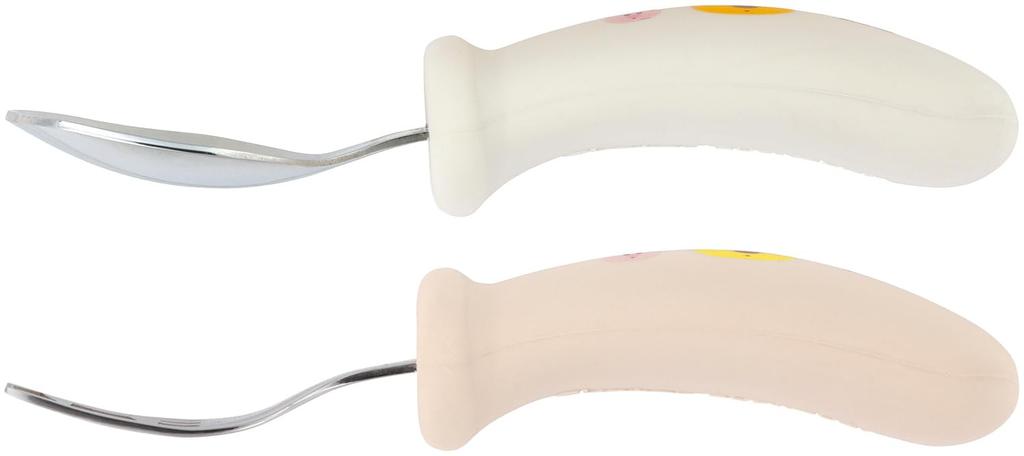 Skater Baby Silicone Spoon and Fork Ages 12 Months and Dishwasher Disney Winnie the Pooh Petit Friends Easy-Grip Set, 11cm, Up, Safe, SHSF1-A