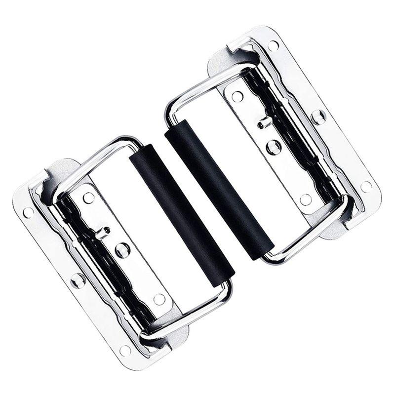

ABWR-10Pcs 304 Stainless Steel Spring Handle Prop Box Tool Aluminum Box Handle Activity Handle Folding Industrial Handle срібний